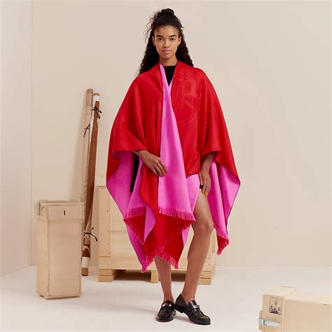 hermes libris poncho|Hermes reversible poncho price.